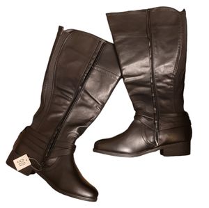 Wide Calf Tall Black Boots 9W
